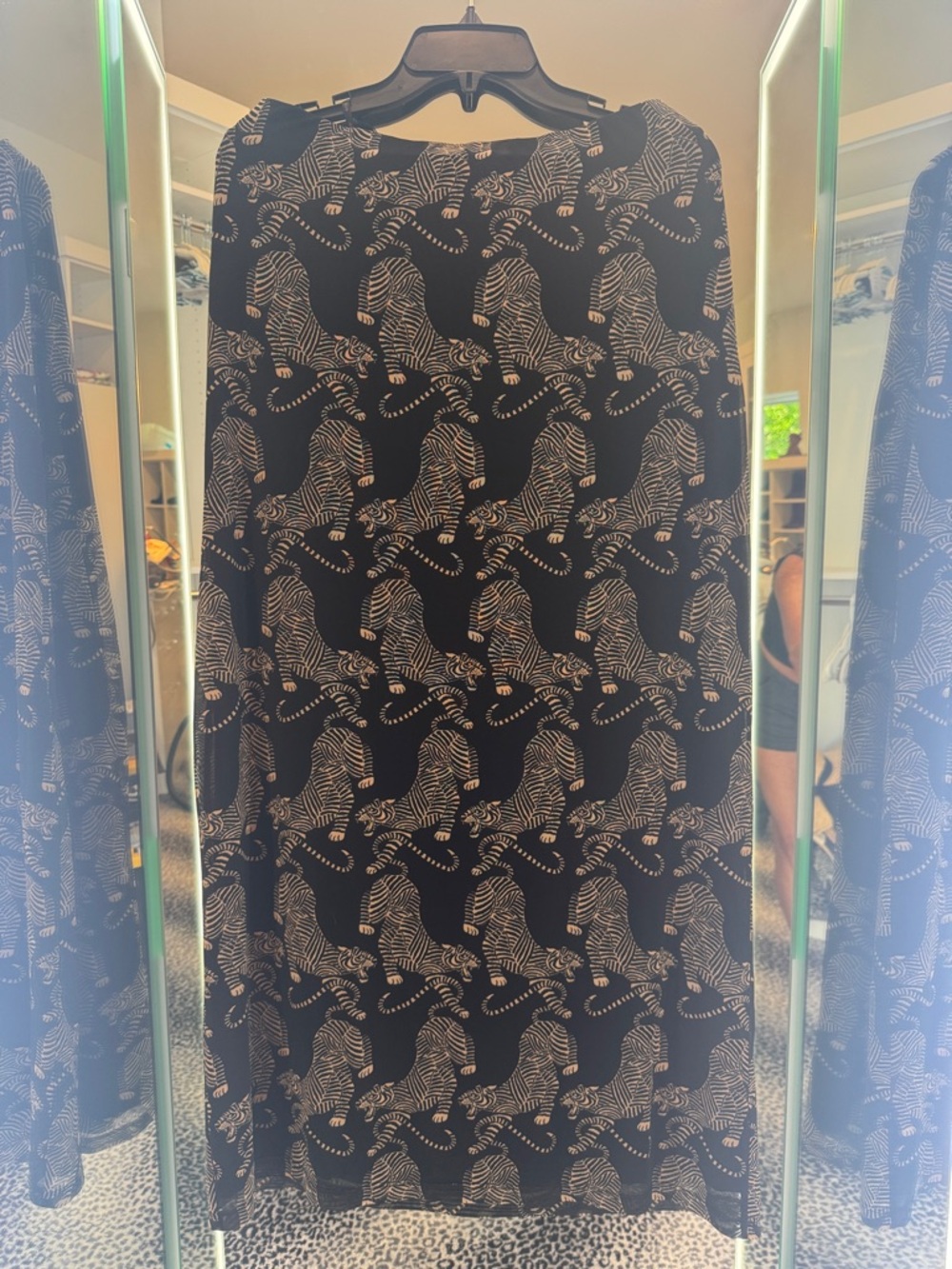 FARM Rio Black Skirt with Cream Zebra Motif